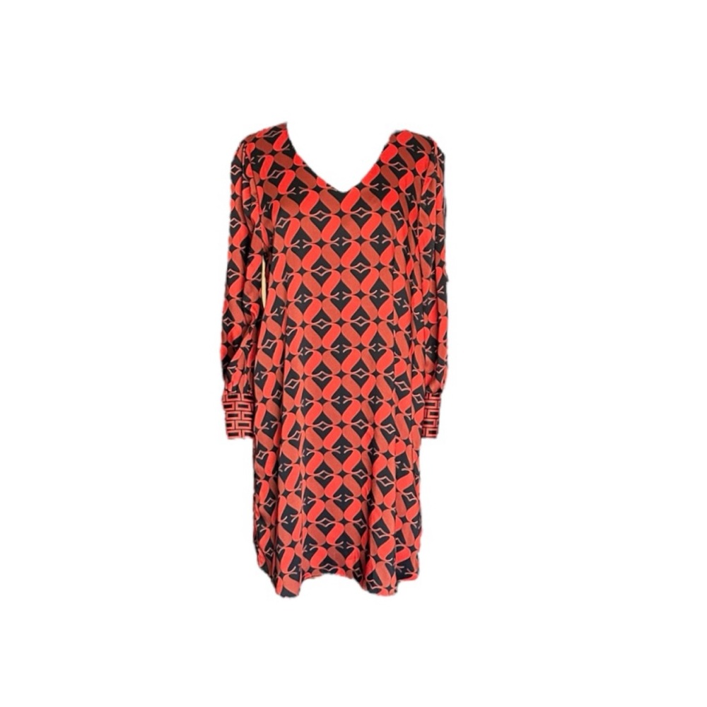 SCAPA Lauren Perre V-Neck Pattern Dress Small